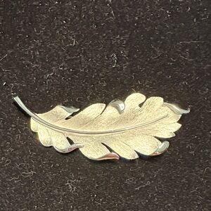 Trifari Elegant Silver Leaf Brooch